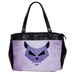 Purple Evil Cat Skull Office Handbags (2 Sides)  by CreaturesStore