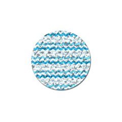 Baby Blue Chevron Grunge Golf Ball Marker by designworld65