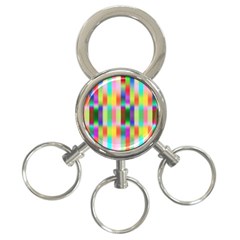 Multicolored Irritation Stripes 3-ring Key Chains by designworld65