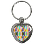 Multicolored Irritation Stripes Key Chains (Heart) 