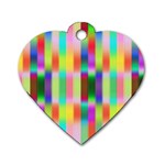 Multicolored Irritation Stripes Dog Tag Heart (One Side)