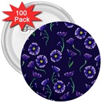 Floral 3  Buttons (100 pack) 