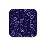Floral Rubber Square Coaster (4 pack) 