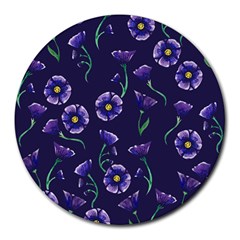Floral Violet Purple Round Mousepads by BubbSnugg