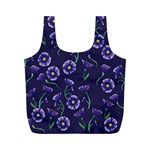 Floral Violet Purple Full Print Recycle Bags (M) 