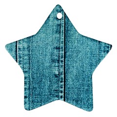 Denim Jeans Fabric Texture Ornament (star) by paulaoliveiradesign