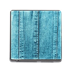 Denim Jeans Fabric Texture Memory Card Reader (square) by paulaoliveiradesign