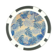 Fabric Embroidery Blue Texture Poker Chip Card Guard by paulaoliveiradesign