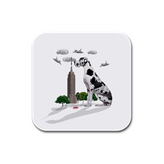 Great Dane Rubber Square Coaster (4 Pack)  by Valentinaart