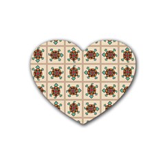 Native American Pattern Heart Coaster (4 Pack)  by linceazul
