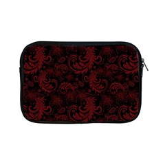 Dark Red Flourish Apple Ipad Mini Zipper Cases by gatterwe