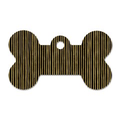 Stylish Golden Strips Dog Tag Bone (two Sides) by gatterwe