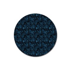 Blue Flower Glitter Look Magnet 3  (round) by gatterwe