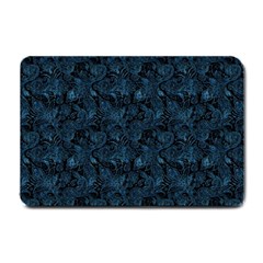 Blue Flower Glitter Look Small Doormat  by gatterwe