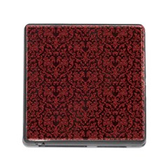 Red Glitter Look Floral Memory Card Reader (square) by gatterwe