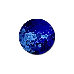Floral Design, Cherry Blossom Blue Colors Golf Ball Marker by FantasyWorld7