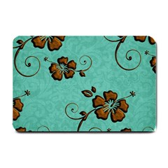 Chocolate Background Floral Pattern Small Doormat  by Nexatart