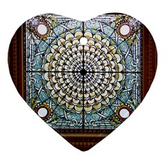 Stained Glass Window Library Of Congress Heart Ornament (two Sides) by Nexatart