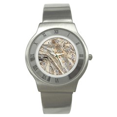Background Structure Abstract Grain Marble Texture Stainless Steel Watch by Nexatart