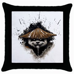 Warrior Panda T Shirt Throw Pillow Case (black) by AmeeaDesign