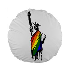 Pride Statue Of Liberty  Standard 15  Premium Flano Round Cushions by Valentinaart