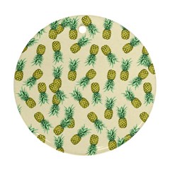 Pineapples Pattern Round Ornament (two Sides) by Valentinaart