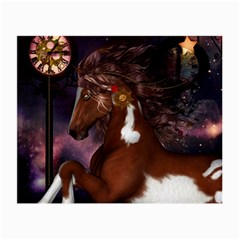 Steampunk Wonderful Wild Horse With Clocks And Gears Small Glasses Cloth by FantasyWorld7