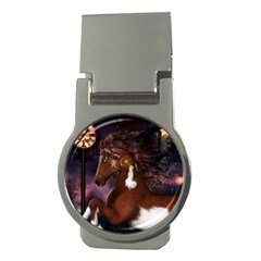 Steampunk Wonderful Wild Horse With Clocks And Gears Money Clips (round)  by FantasyWorld7