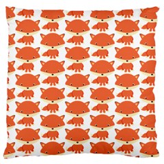 Cute Little Fox Pattern Large Flano Cushion Case (one Side)