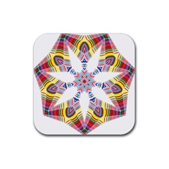 Colorful Chromatic Psychedelic Rubber Square Coaster (4 Pack)  by Nexatart