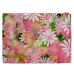 Pink Flowers Floral Pattern Cosmetic Bag (XXL)  Back