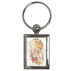 Vintage Floral Illustration Key Chains (rectangle)  by paulaoliveiradesign