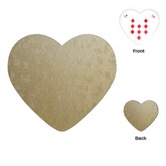 Gold Floral Royal Pattern  Playing Cards (heart)  by paulaoliveiradesign
