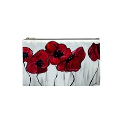 Main Street Poppies Hr Aceo Cosmetic Bag (small)  by artbyjacquie