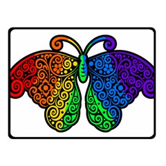 Rainbow Butterfly  Fleece Blanket (small) by Valentinaart