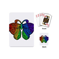 Rainbow Butterfly  Playing Cards (mini)  by Valentinaart