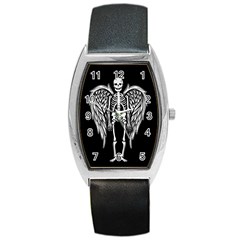 Angel Skeleton Barrel Style Metal Watch by Valentinaart