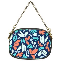 Blue Tossed Flower Floral Chain Purses (one Side) 