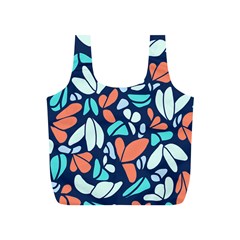 Blue Tossed Flower Floral Full Print Recycle Bags (s)  by Mariart