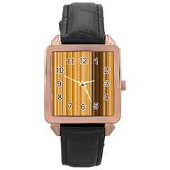 Brown Verticals Lines Stripes Colorful Rose Gold Leather Watch  by Mariart