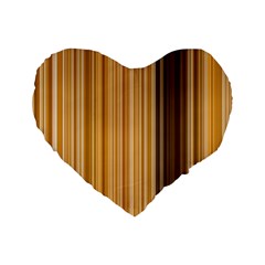 Brown Verticals Lines Stripes Colorful Standard 16  Premium Flano Heart Shape Cushions by Mariart