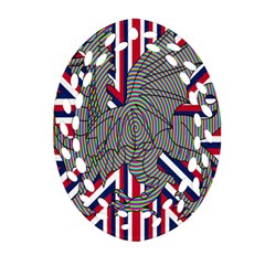 Alternatively Mega British America Dragon Illustration Oval Filigree Ornament (two Sides)