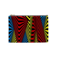 Door Pattern Line Abstract Illustration Waves Wave Chevron Red Blue Yellow Black Cosmetic Bag (medium) 