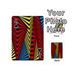 Door Pattern Line Abstract Illustration Waves Wave Chevron Red Blue Yellow Black Playing Cards 54 (Mini)  Front - SpadeA