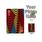 Door Pattern Line Abstract Illustration Waves Wave Chevron Red Blue Yellow Black Playing Cards 54 (Mini)  Front - Diamond10