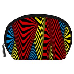 Door Pattern Line Abstract Illustration Waves Wave Chevron Red Blue Yellow Black Accessory Pouches (large) 