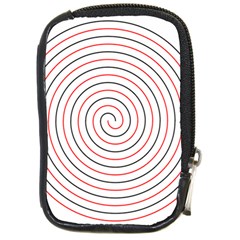 Double Line Spiral Spines Red Black Circle Compact Camera Cases