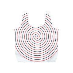 Double Line Spiral Spines Red Black Circle Full Print Recycle Bags (s)  by Mariart