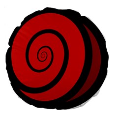 Double Spiral Thick Lines Black Red Large 18  Premium Flano Round Cushions by Mariart