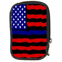 Flag American Line Star Red Blue White Black Beauty Compact Camera Cases